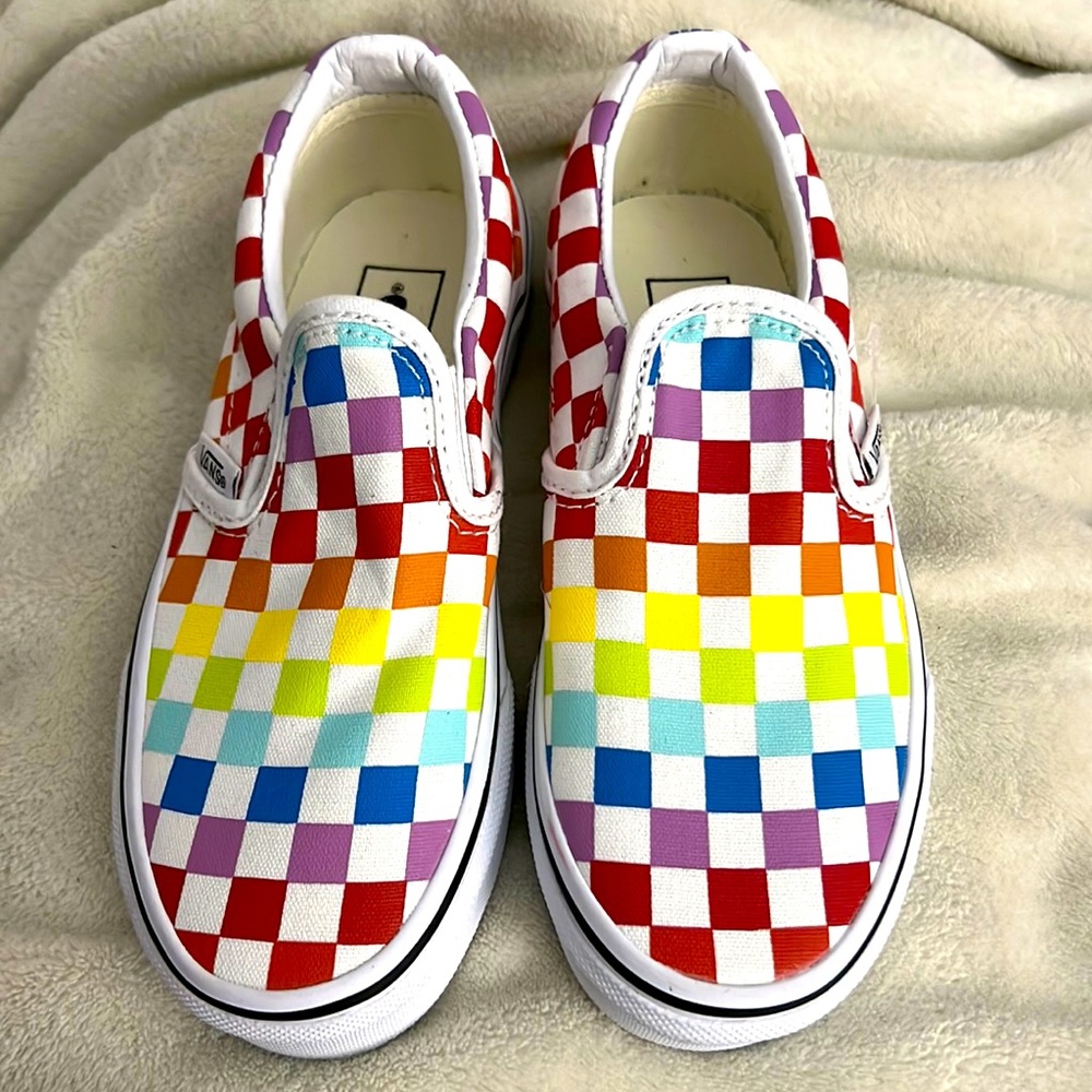 Van Sneakers. Rainbow Checker Color. Size 13. New.